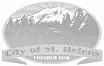 Logo of the City of St. Helens featuring mountains and trees with the text "City of St. Helens" below.