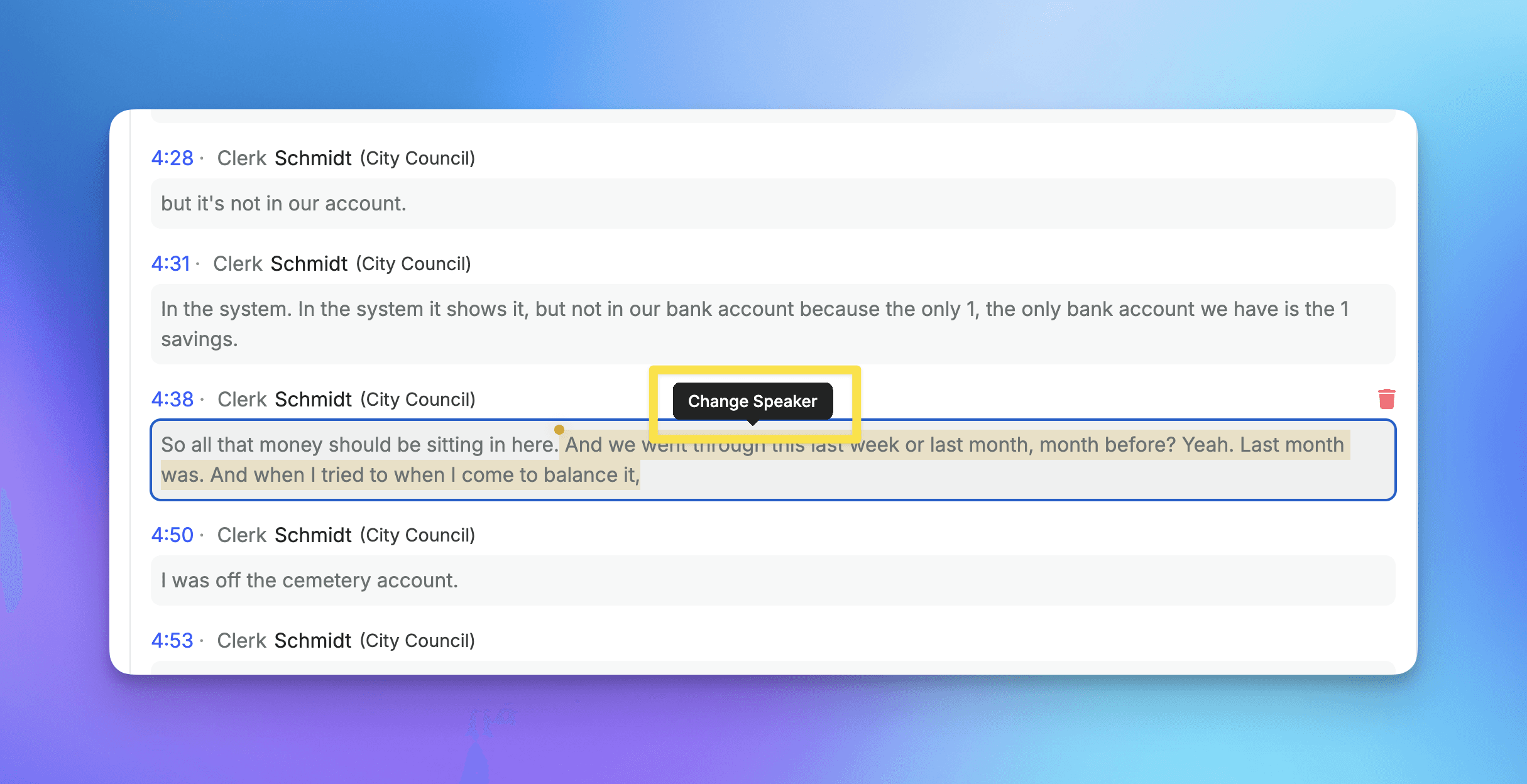 speaker updates