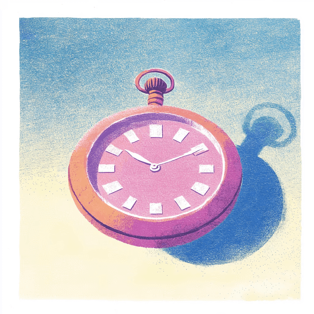 Illustration of pink timer watch