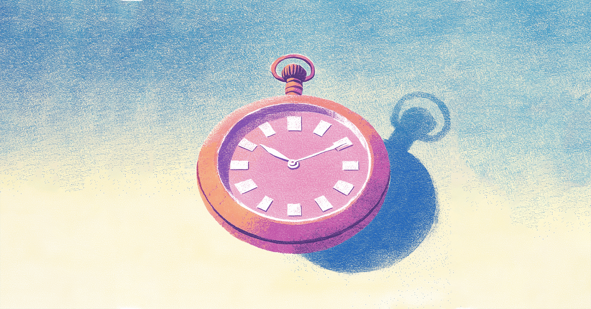 Illustration of pink timer watch